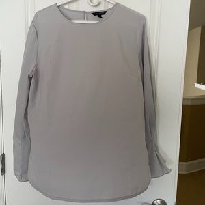 Banana Republic grey blouse with gathered cuff